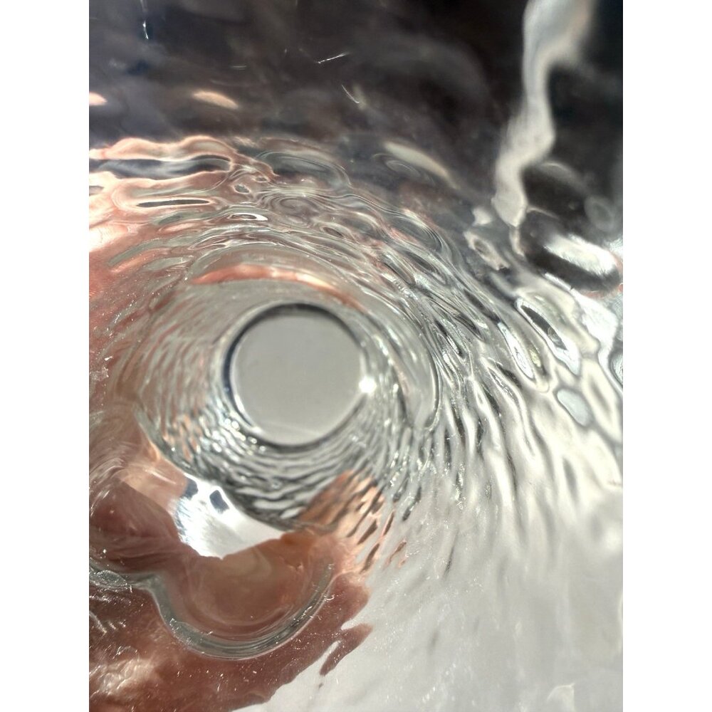 Vintage Anchor Hocking Clear Glass Dimpled Scalloped Edge & Raised Heart Vase - Picture 8 of 8